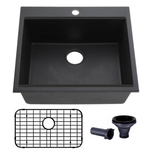 23x19 Évier de cuisine en granit composite avec grilles