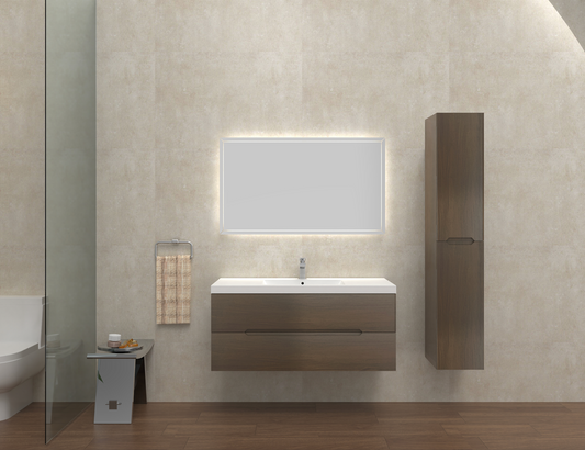 Meuble-lavabo mural Paulina 48 po — Bois de noyer (Précommande  ARRIVAGE Novembre 2025)