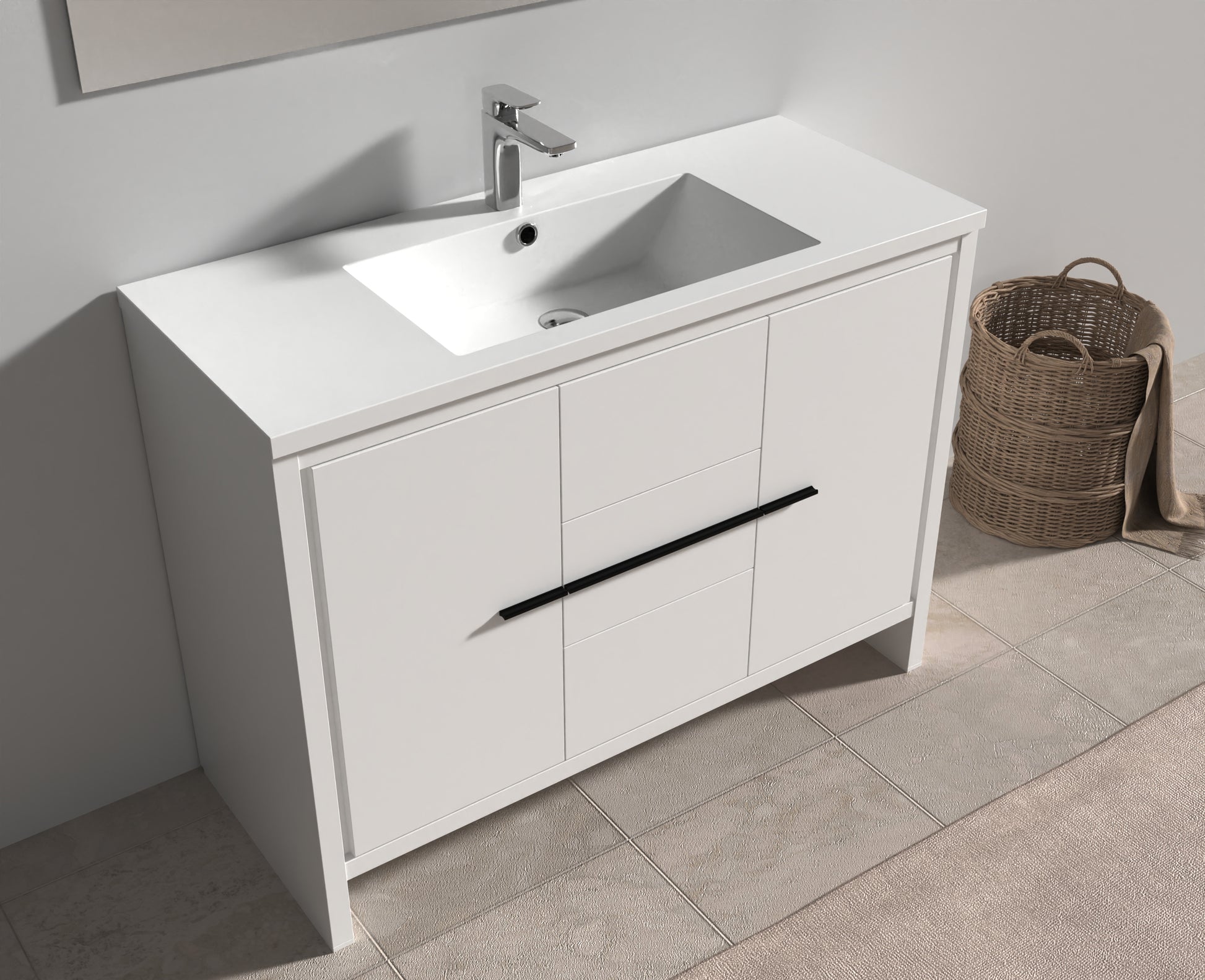 Evos Boutiques 47 in white vanity zoomed in