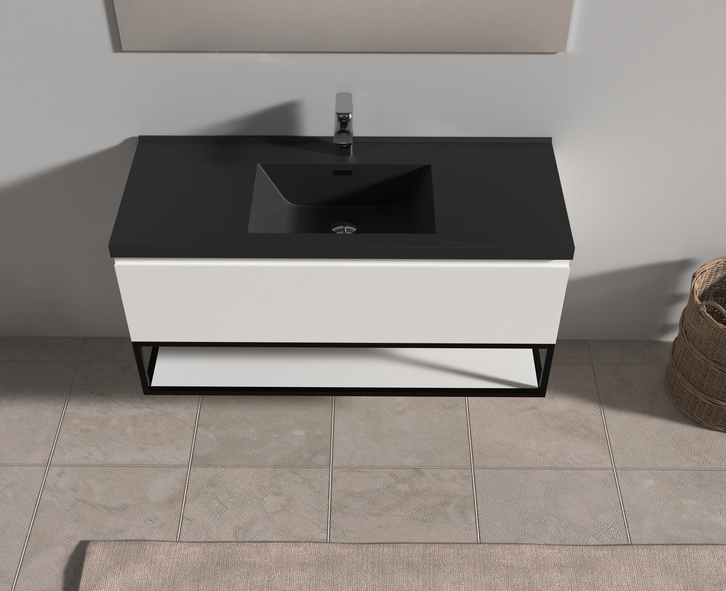 Evos Boutiques 48 in oak vanity light front view