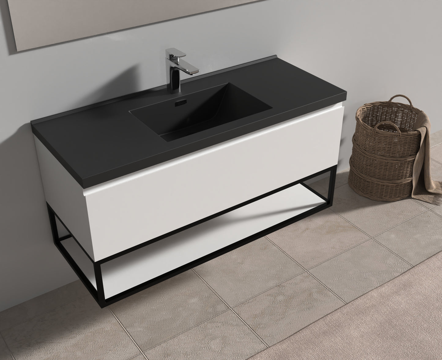 Evos Boutiques 48 in oak vanity light side view