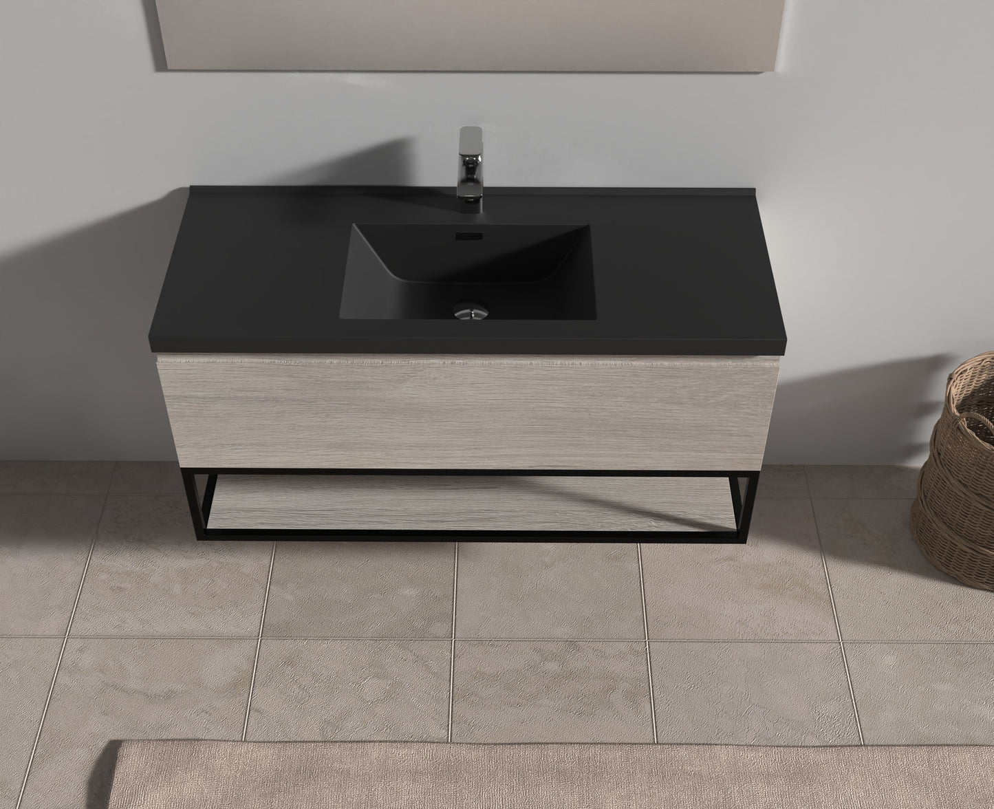 Evos Boutiques 48 in oak vanity front view