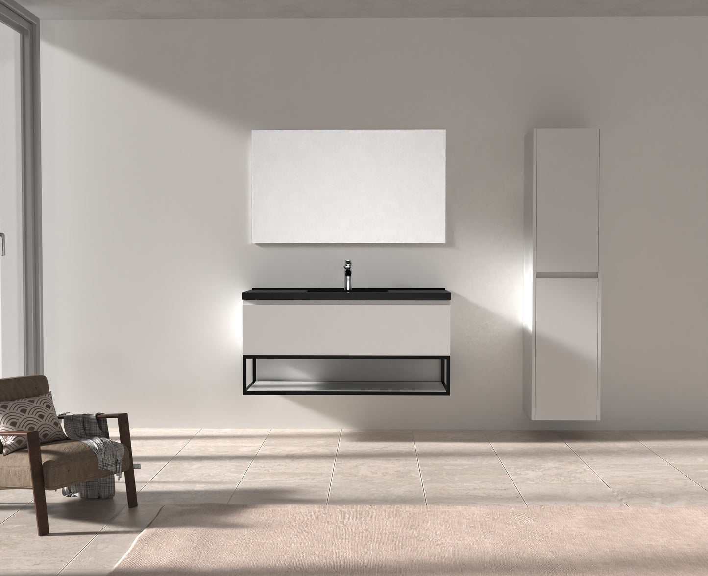 Evos Boutiques 48 in oak vanity white