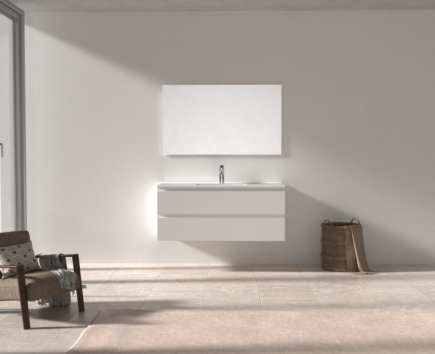 Evos Boutiques 48 in white colour vanity drawers open