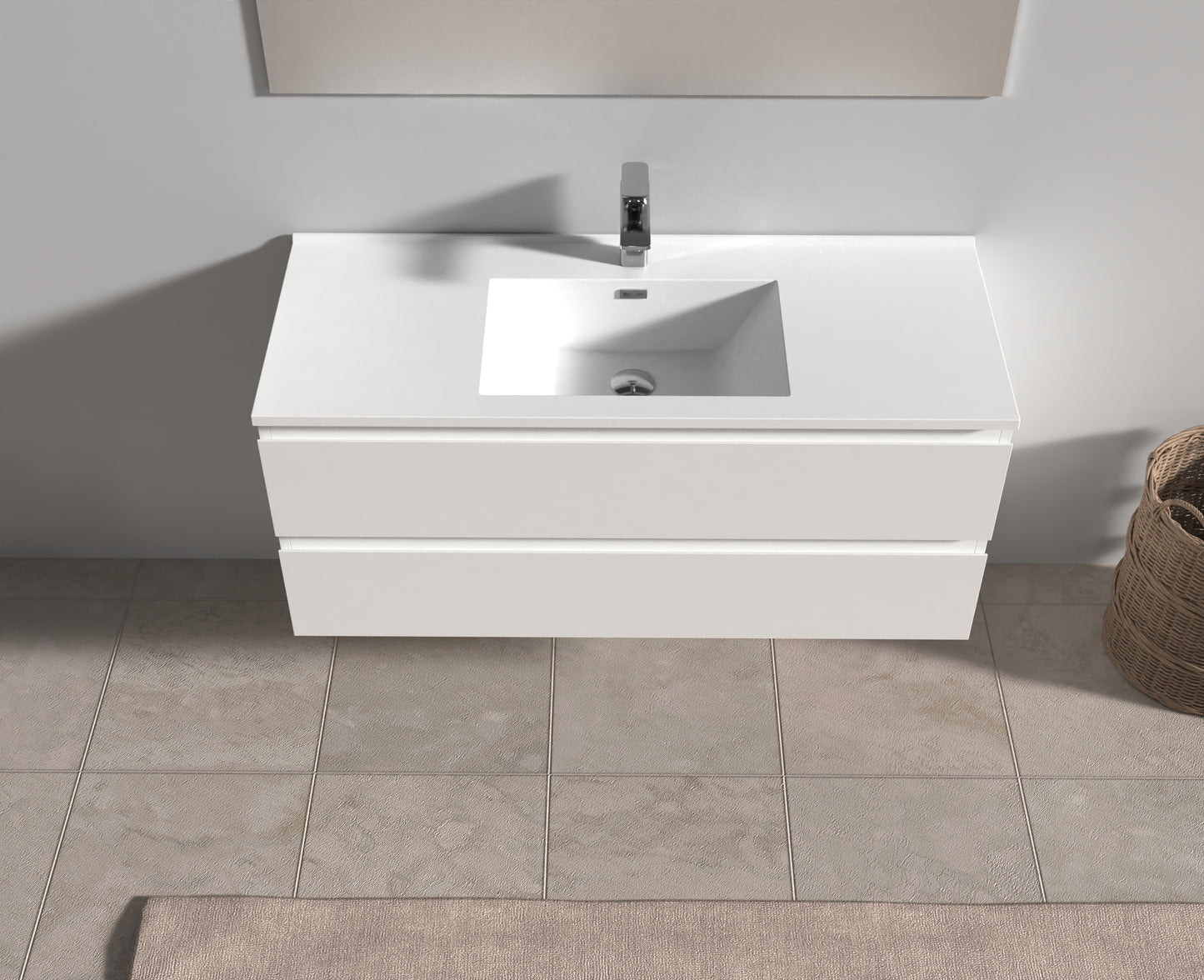 Evos Boutiques 48 in white colour vanity looking down
