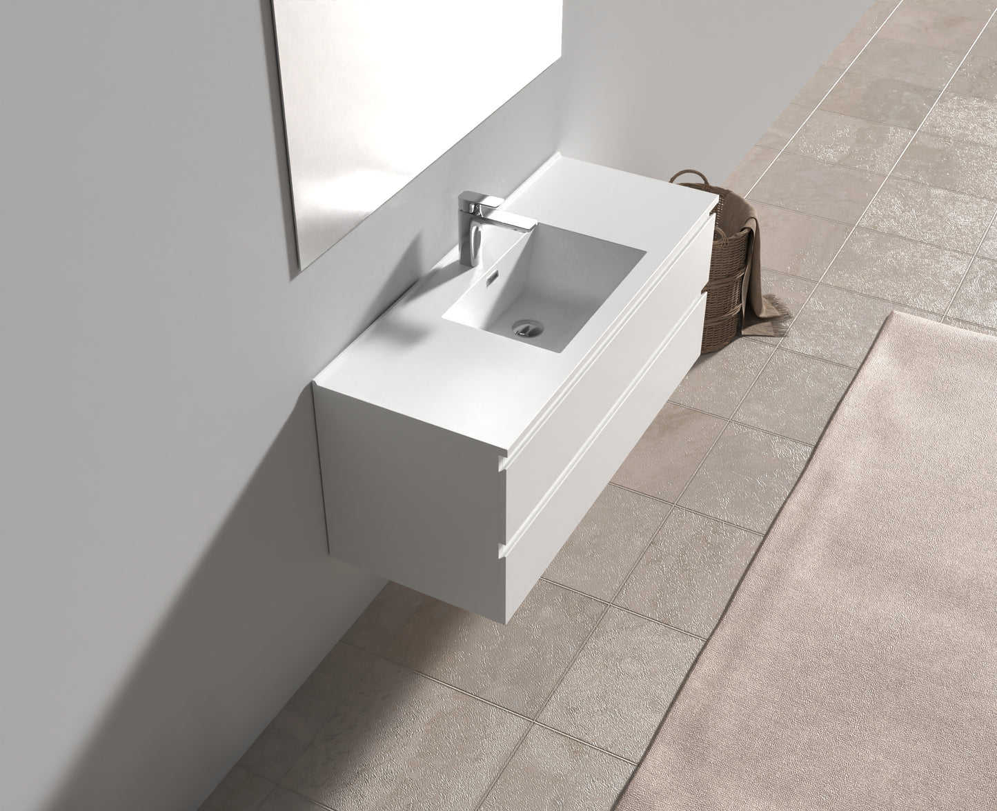 Evos Boutiques 48 in white colour vanity side view