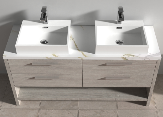 Evos Boutiques 60 in marble vanity looking down