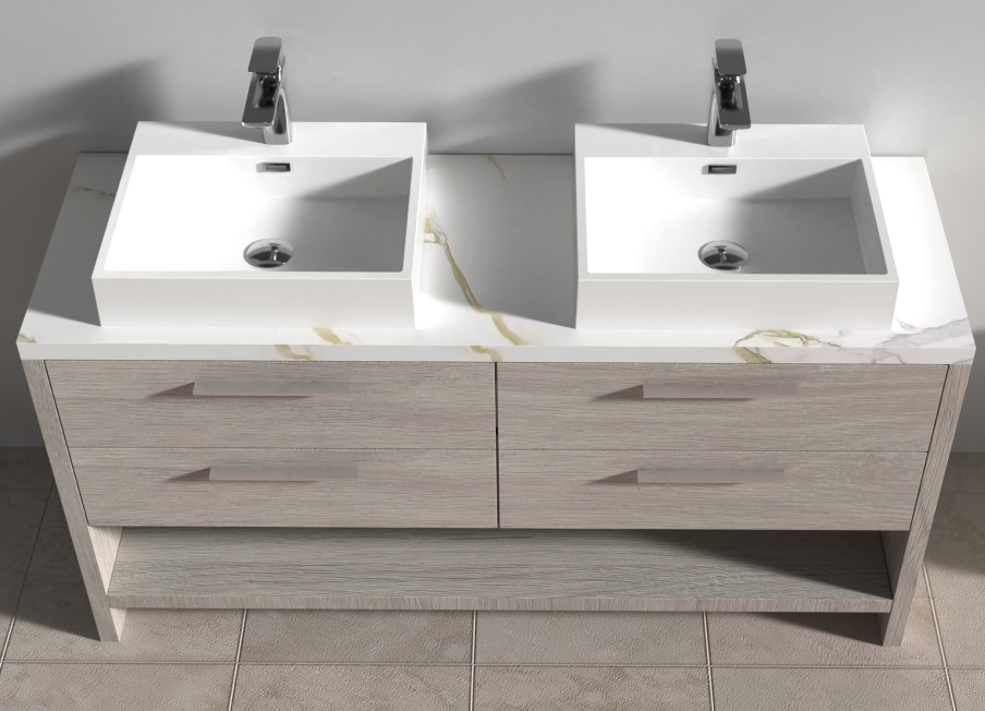 Evos Boutiques 60 in marble vanity looking down