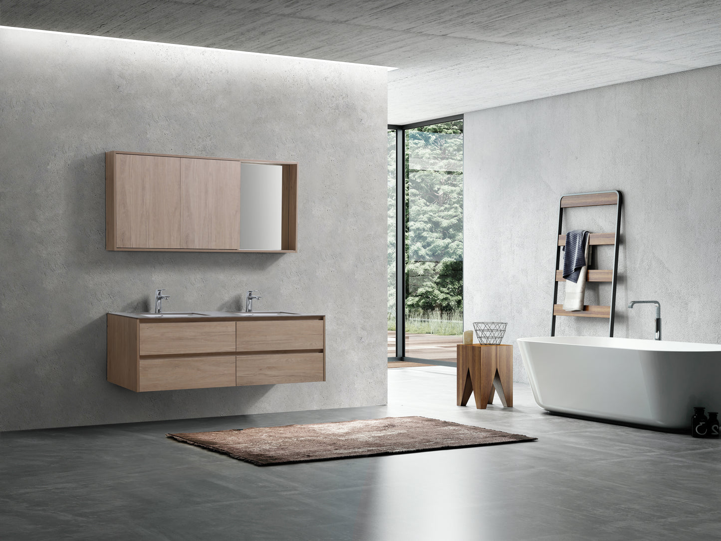 Evos Boutiques 60 in oak and grey countertop