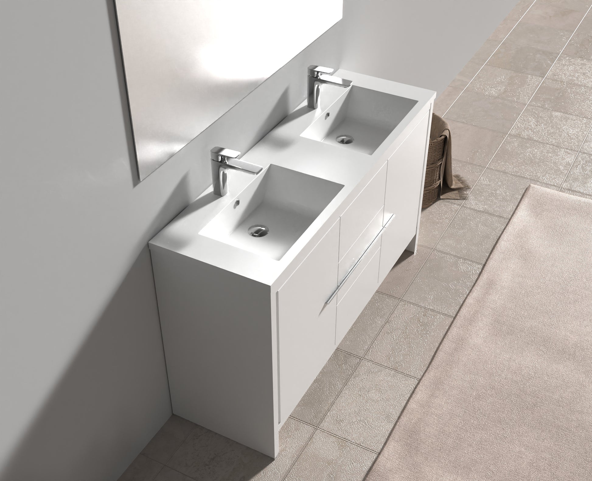 Evos Boutiques 60 in white vanity looking down