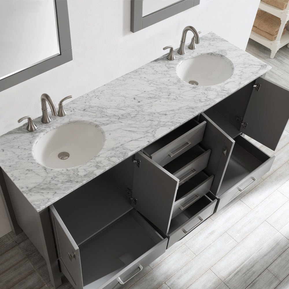 Evos Boutiques 72 in stoney grey vanity looking down
