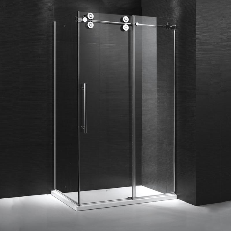 Evos Boutiques Black shower Panneau latéral de douche 36 x 79 in black background