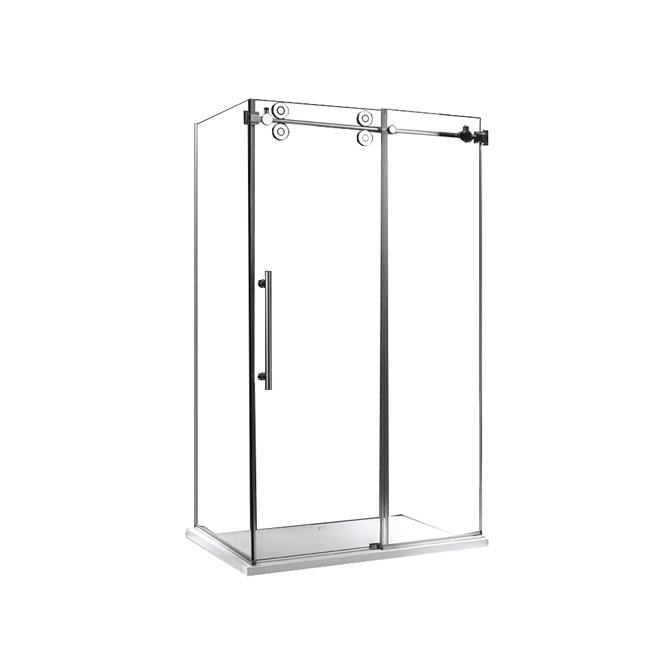 Evos Boutiques Black shower Panneau latéral de douche 36 x 79 in staged