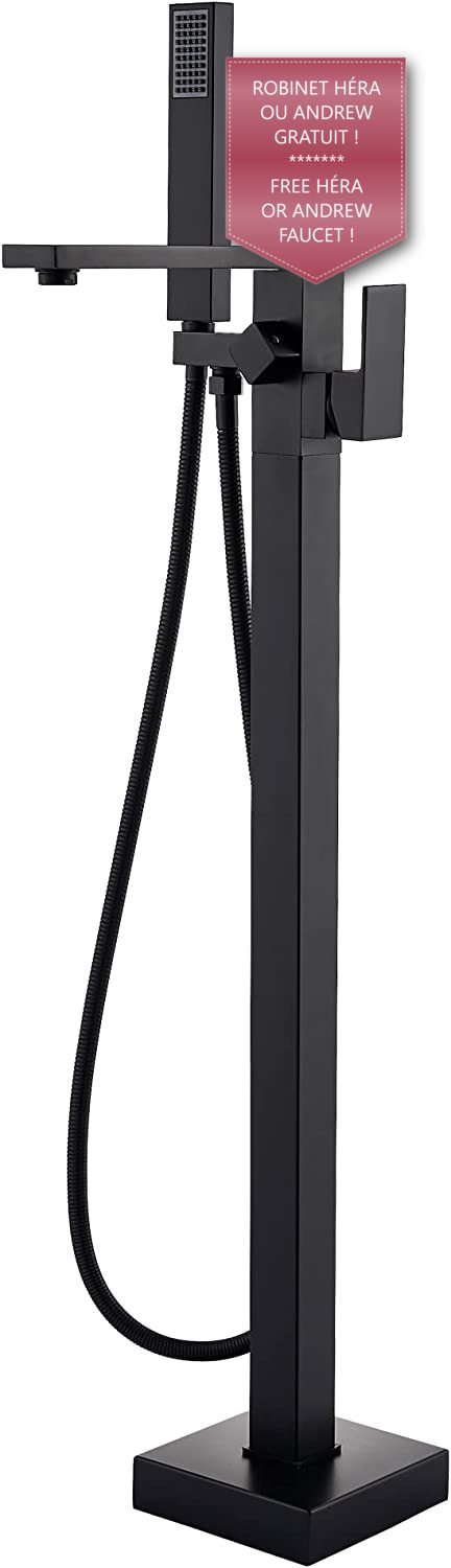 Evos Boutiques acryclic Bain autoportanttub black faucet