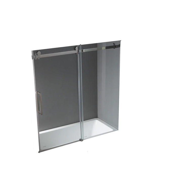Evos Boutiques chrome shower sliding door no background