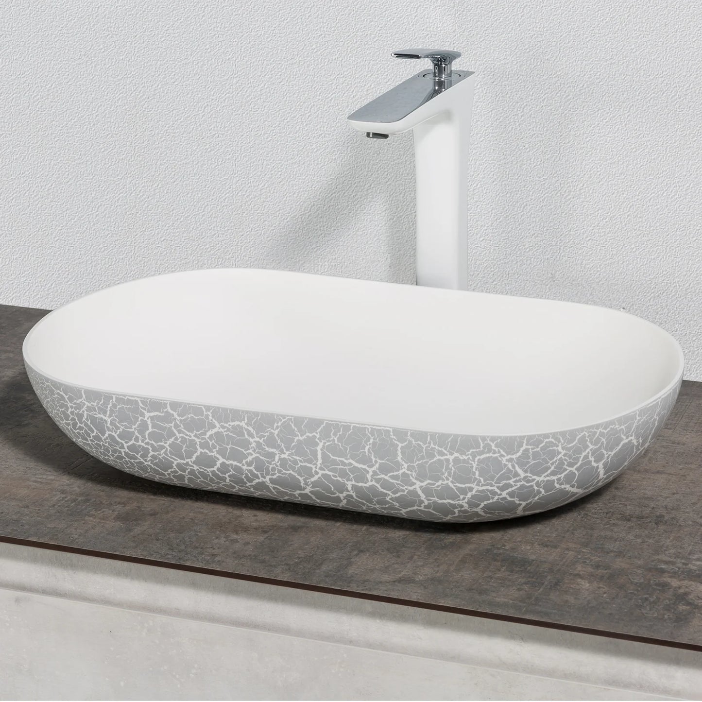 Evos Boutiques mineral cast countertop washbasin angled