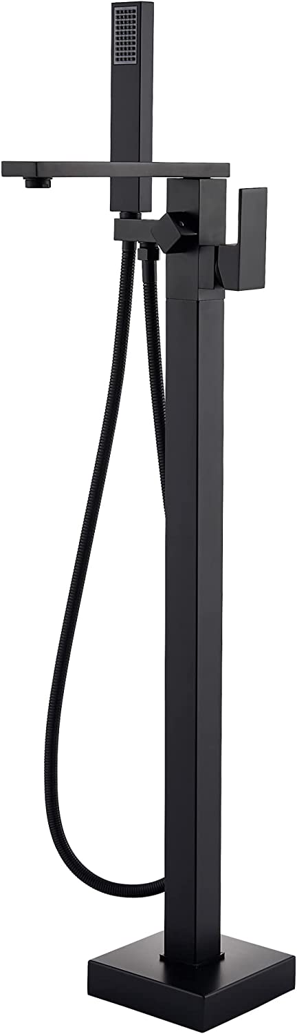 Evos Boutiques rectangular bathtub 67 x 31.5 x 23.5 in black faucet