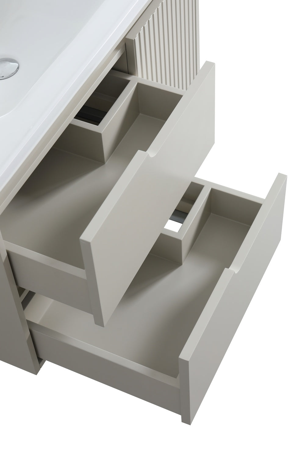 Evos Brand Vanité Brio opened drawers close view
