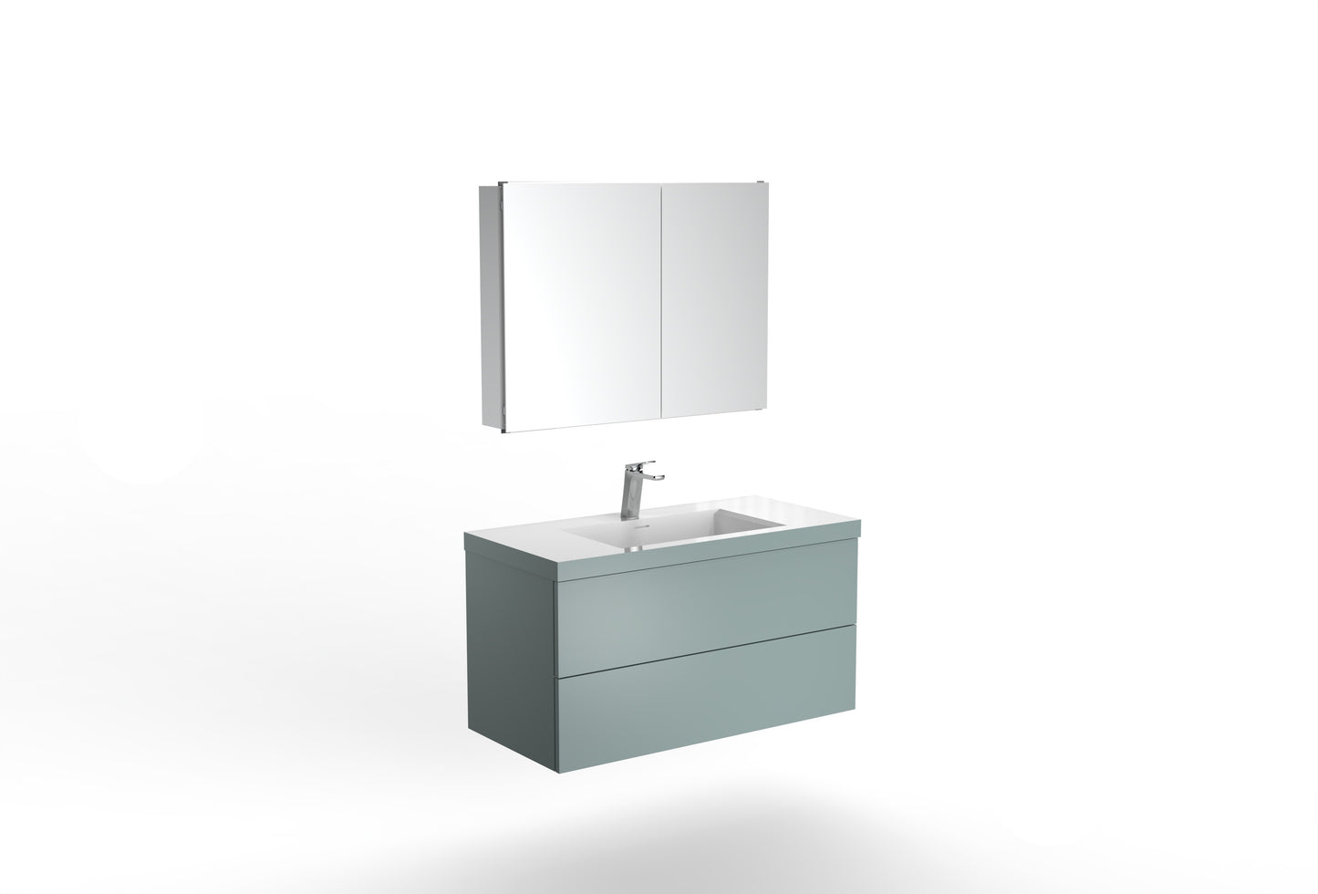 Evos Boutiques 40 in green vanity no background