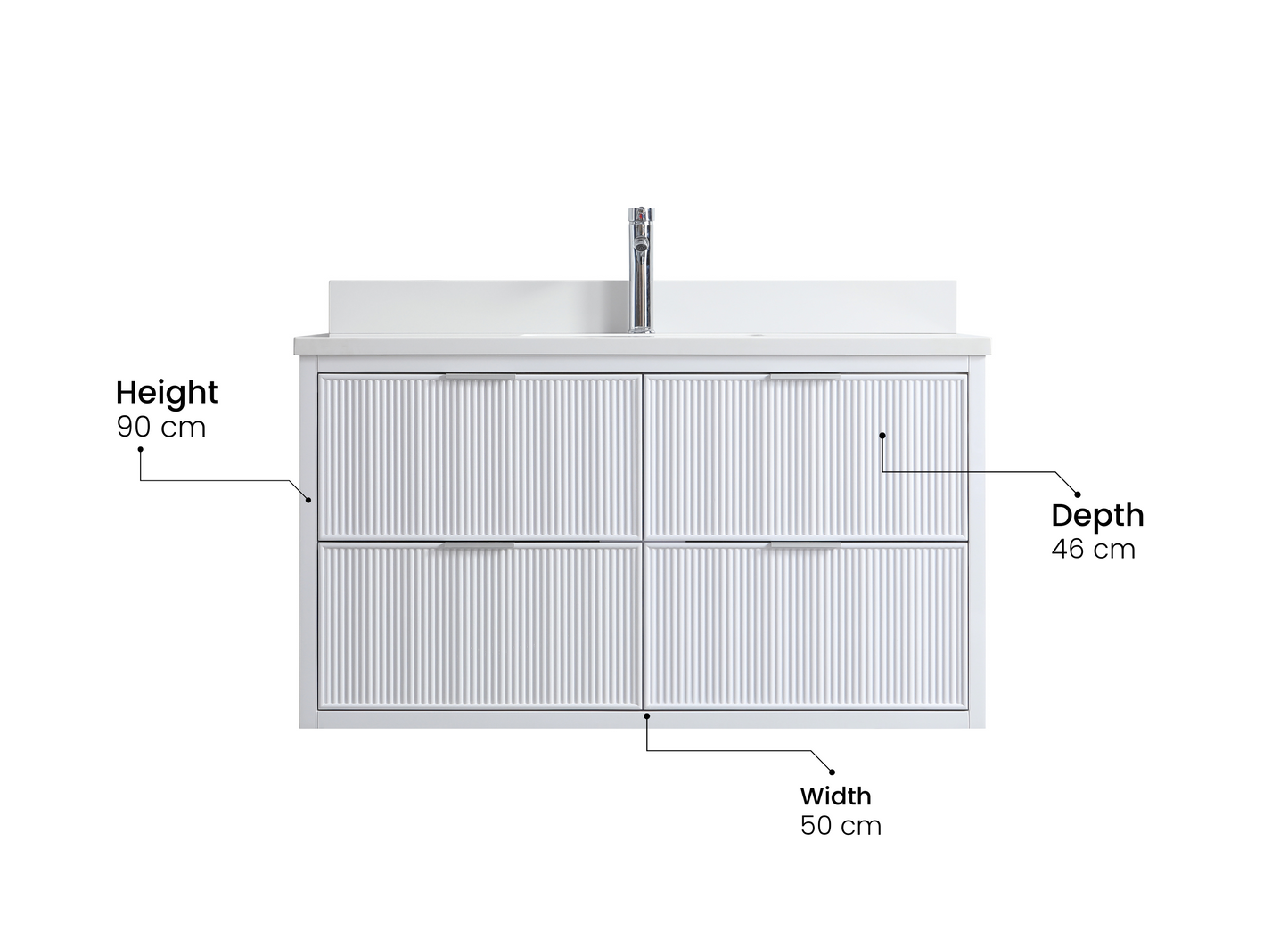Evos brand vanité unik 36" details