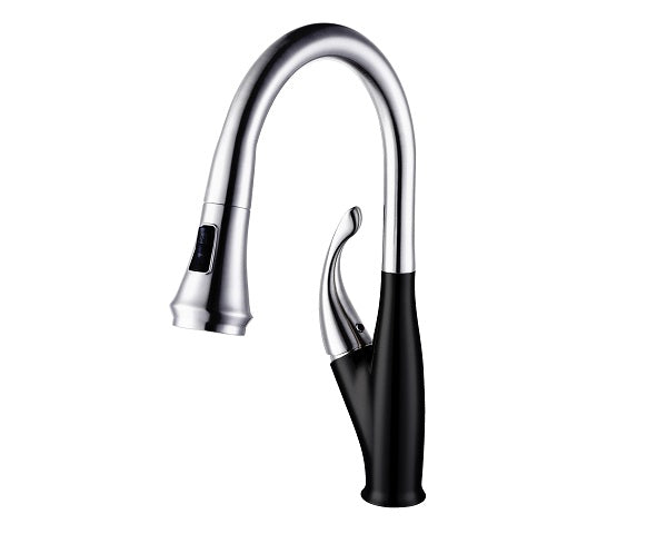 One Handle Pull out Robinet de cuisine with Black & Chrome