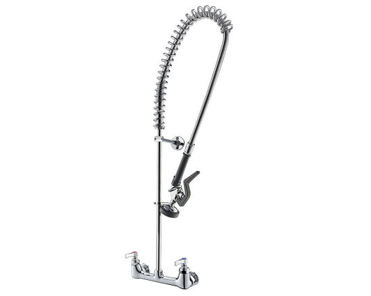 Robinet de cuisine commercial à une main avec douchette extractible en chrome poli