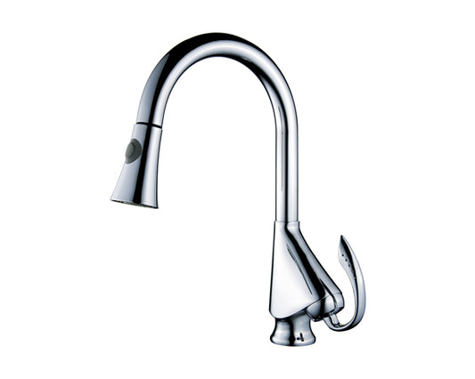 Single Pull Down Robinet de cuisine in Polished Chrome