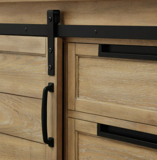 Stirling 42 in Double Sink Bathroom Vanity, Rustic Almond