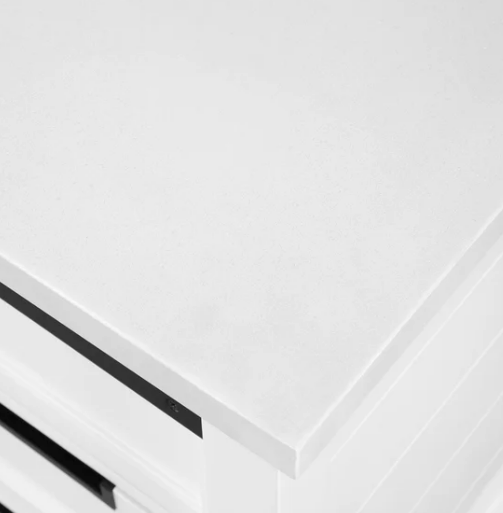 Stirling 42 in Double Sink Bathroom Vanity, Rustic White
