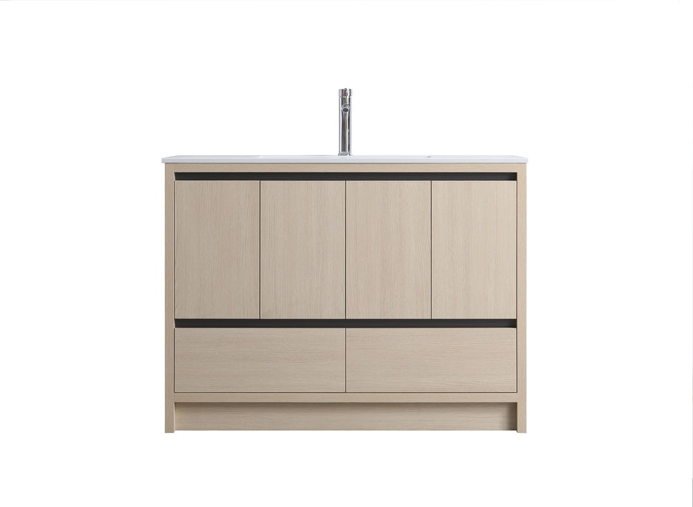 Surprise Vanité 48" cabinet chêne blanc et bassin de résine