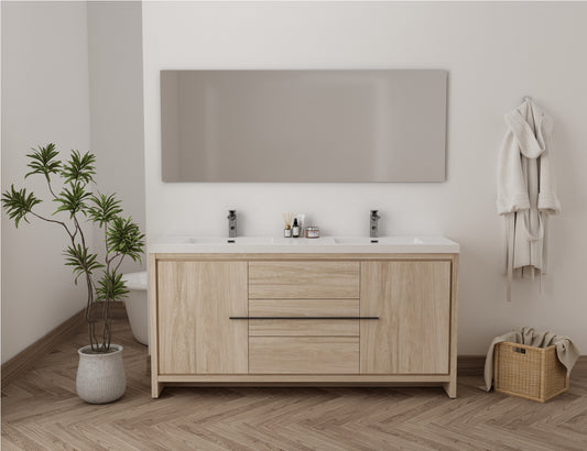 vanité monako 72" 3 tiroirs 2 portes chêne