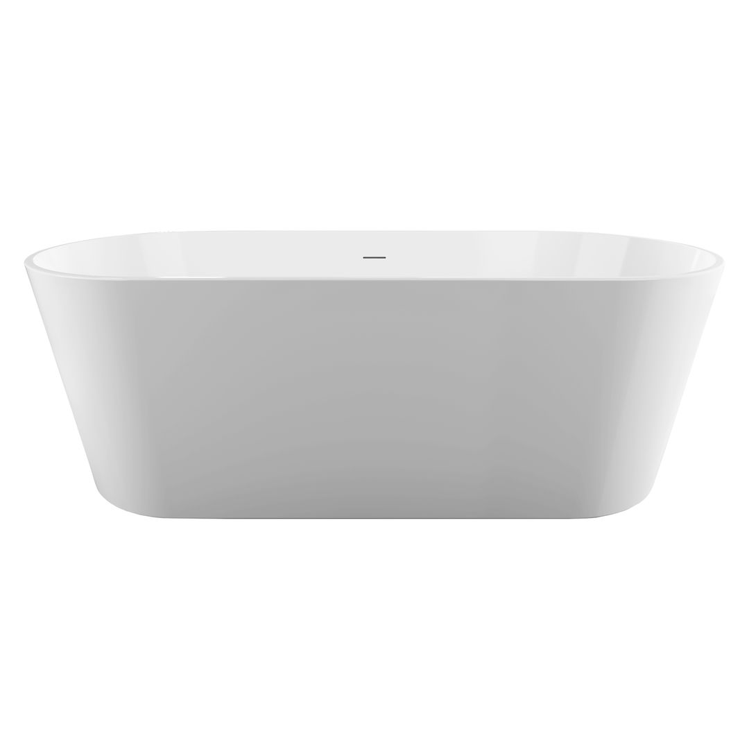 53-inch freestanding bathtub, square with slotted overflow