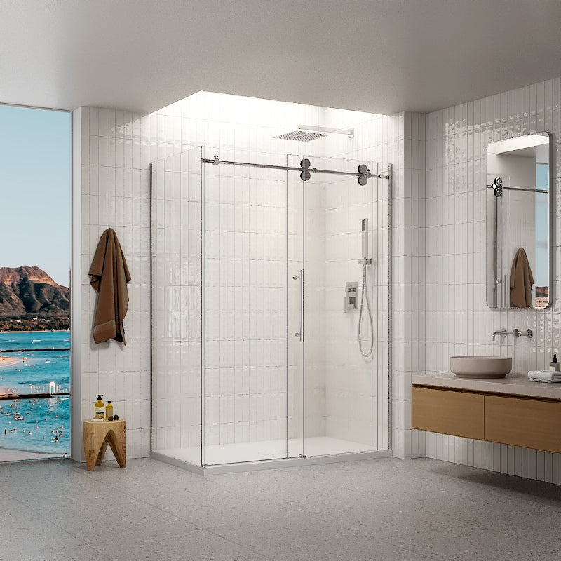 La Quintessence I Black/ Chrome Porte de douche, Panneau latéral de douche