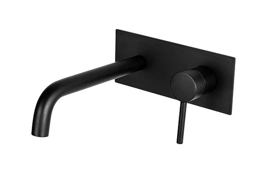 Robinet de salle de bains à montage mural en noir mat