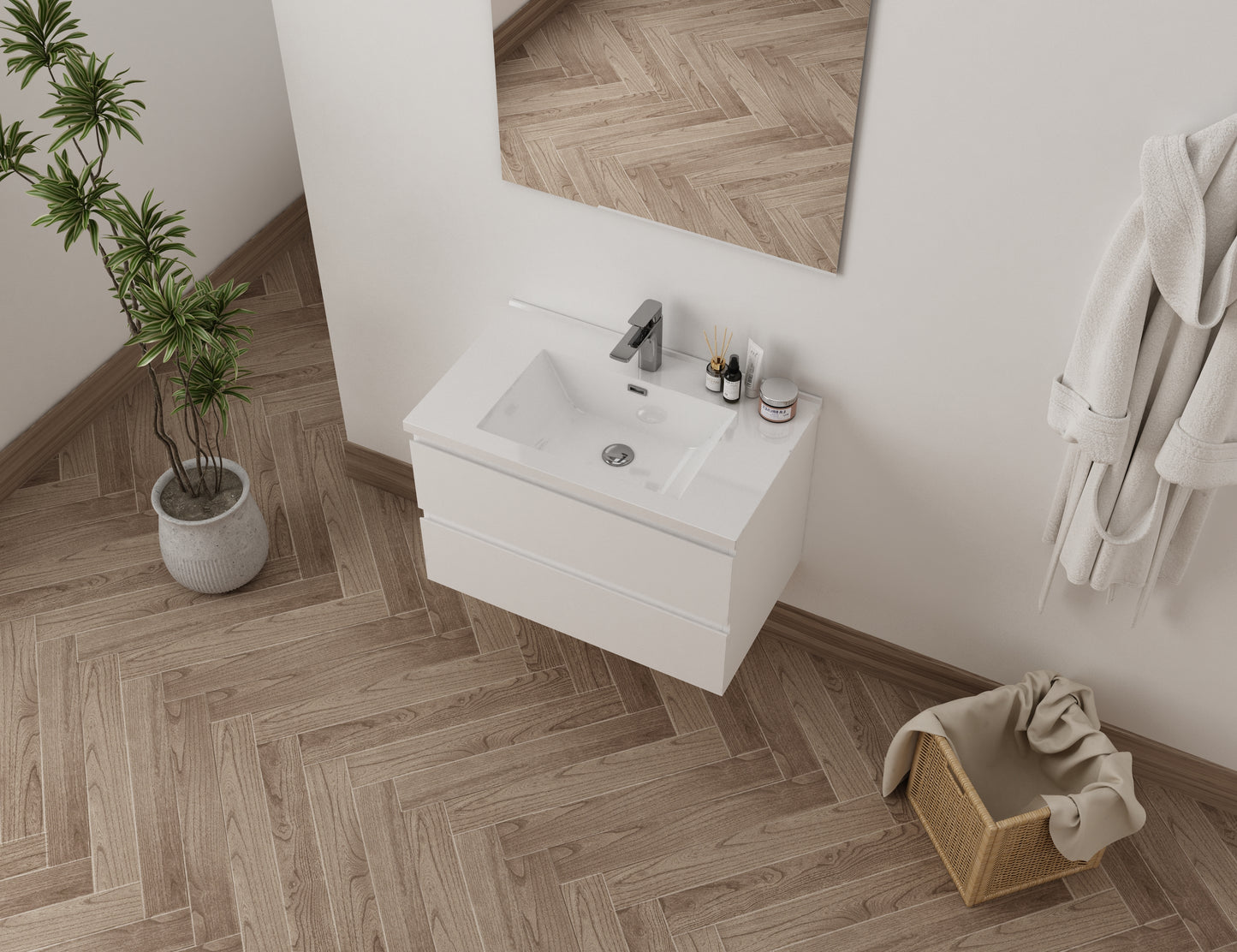 vanité arena 32" blanc vue haut