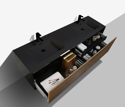 Flores 75'' - Matte Black + F.Oak