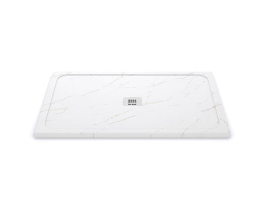 Rocbase Centro shower base - Calacatta extra (White quartz with large veins)