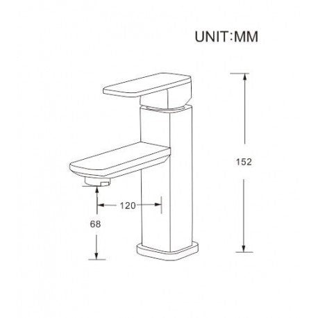 Evos Boutiques 4.3 in matte black faucet  diagram