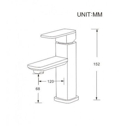 Evos Boutiques 4.3 in matte black faucet  diagram