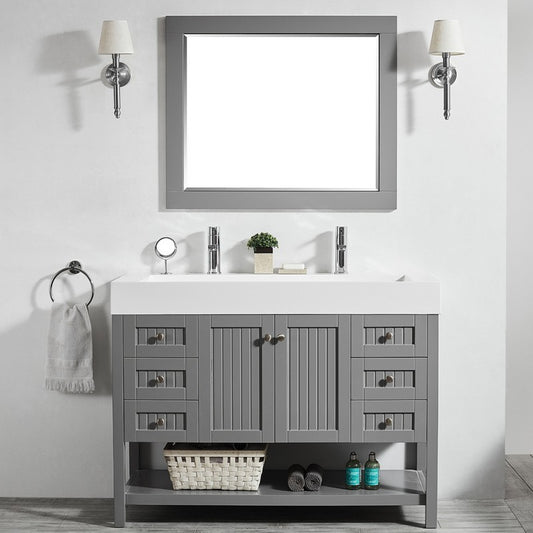 Evos Boutiques 48 in large grey sink with 2 faucets