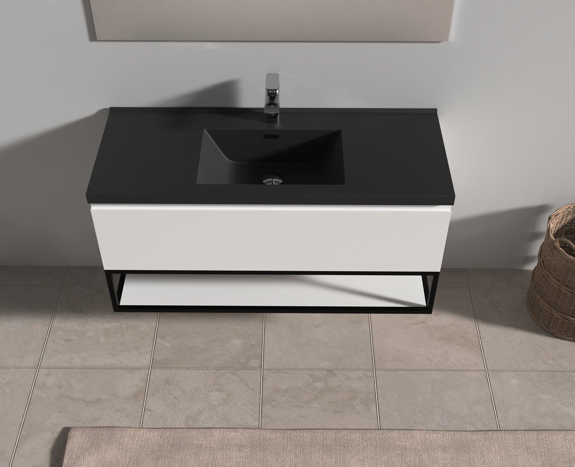 Evos Boutiques 48 in oak vanity light front view