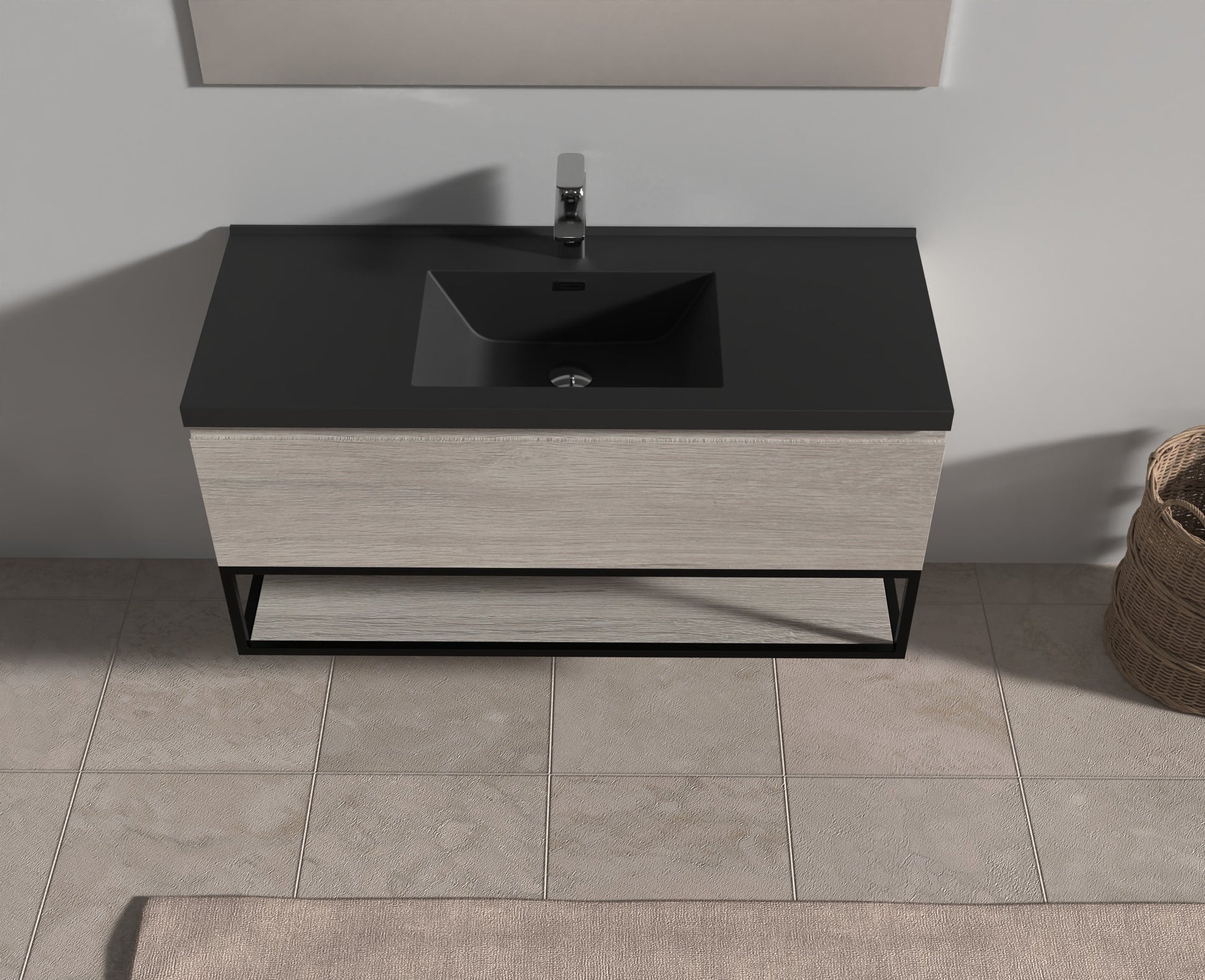 Evos Boutiques 48 in oak vanity front view