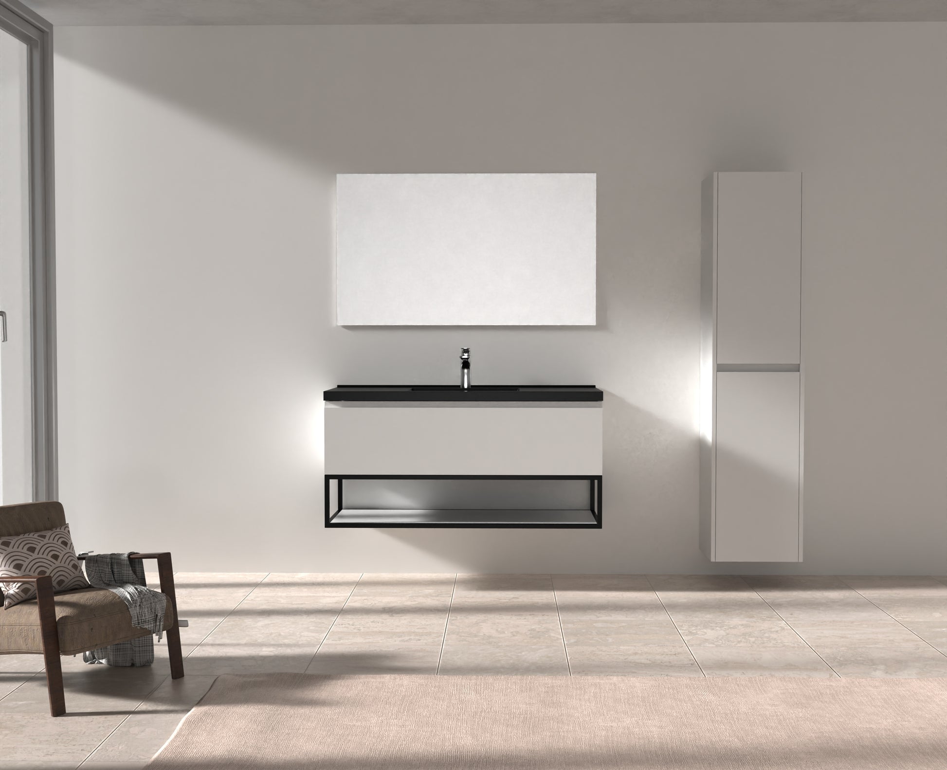 Evos Boutiques 48 in oak vanity white