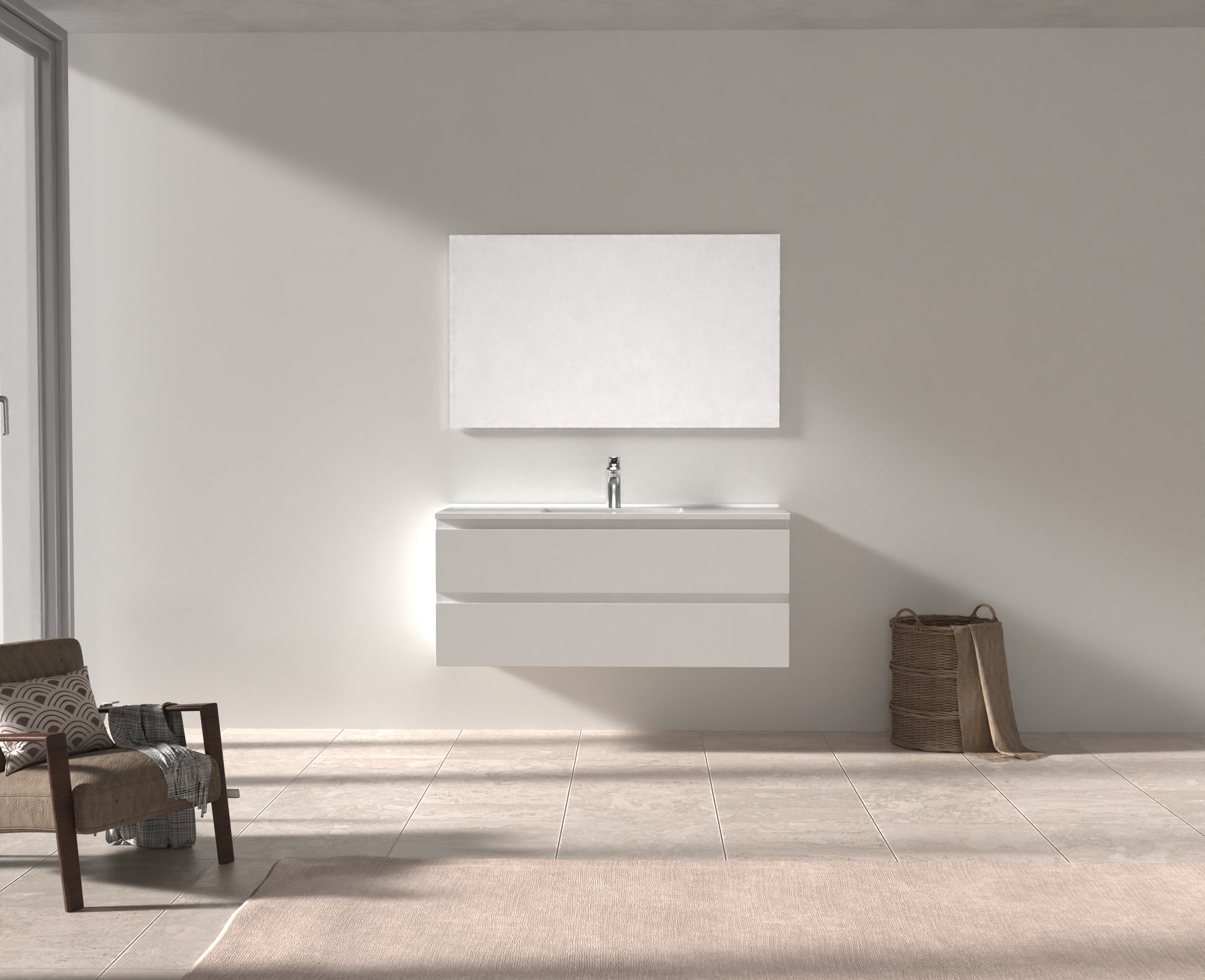Evos Boutiques 48 in white colour vanity drawers open