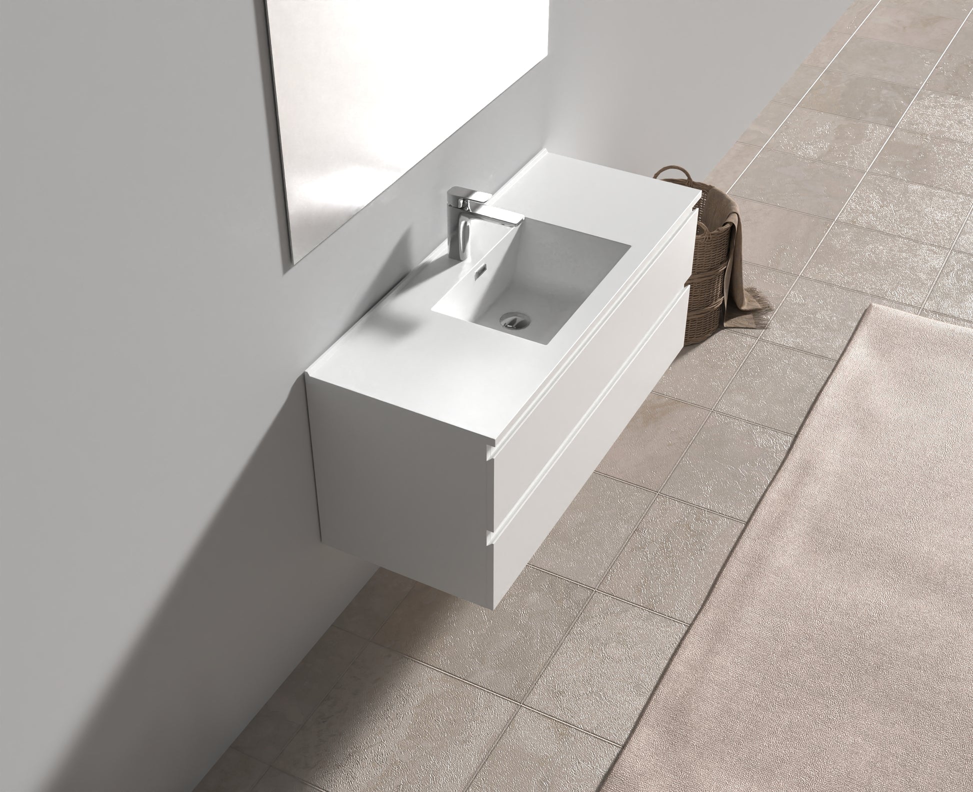 Evos Boutiques 48 in white colour vanity side view