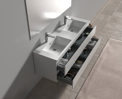 Evos Boutiques 60 in oak colour vanity drawers open