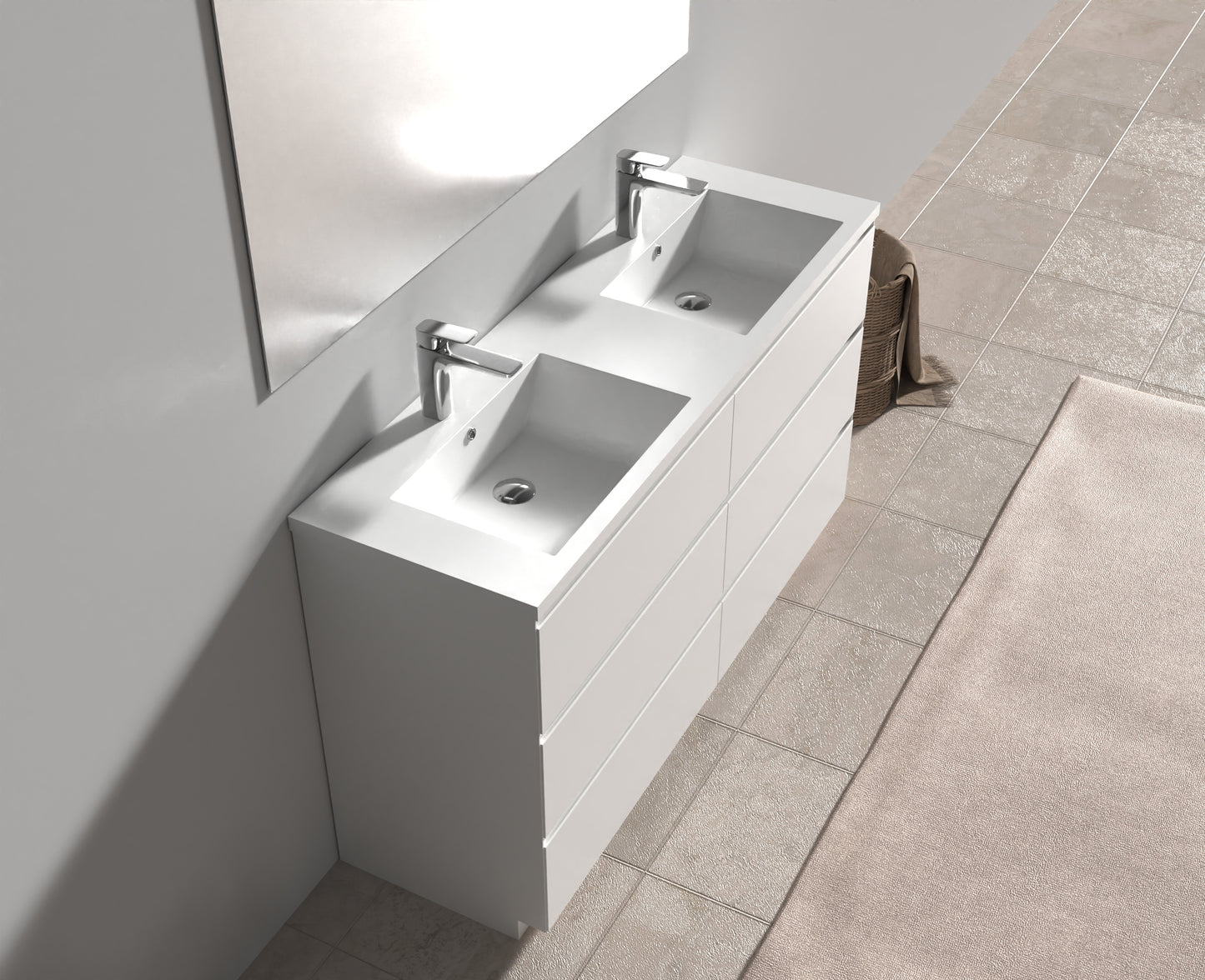 Evos Boutiques 60 in white double vanity