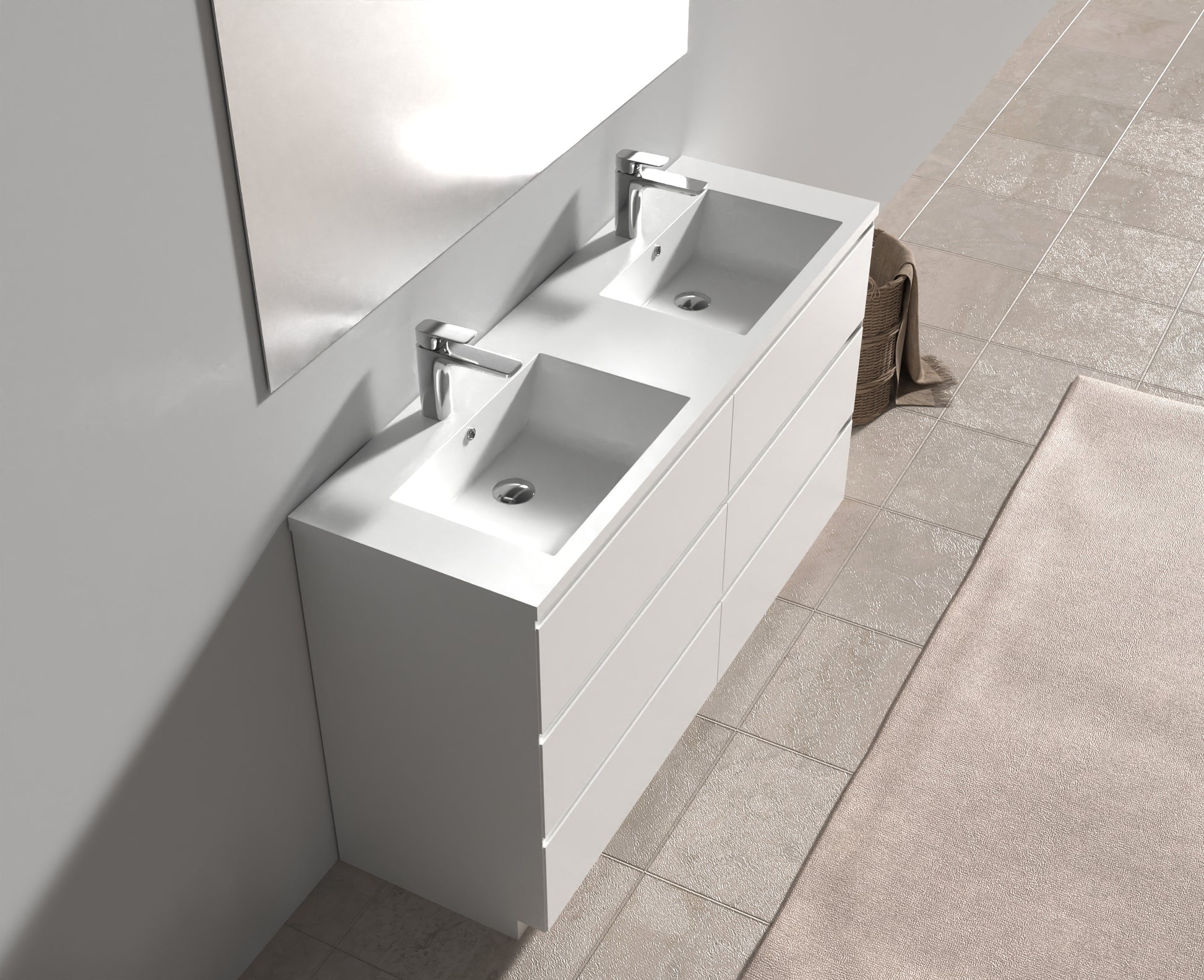 Evos Boutiques 60 in white double vanity