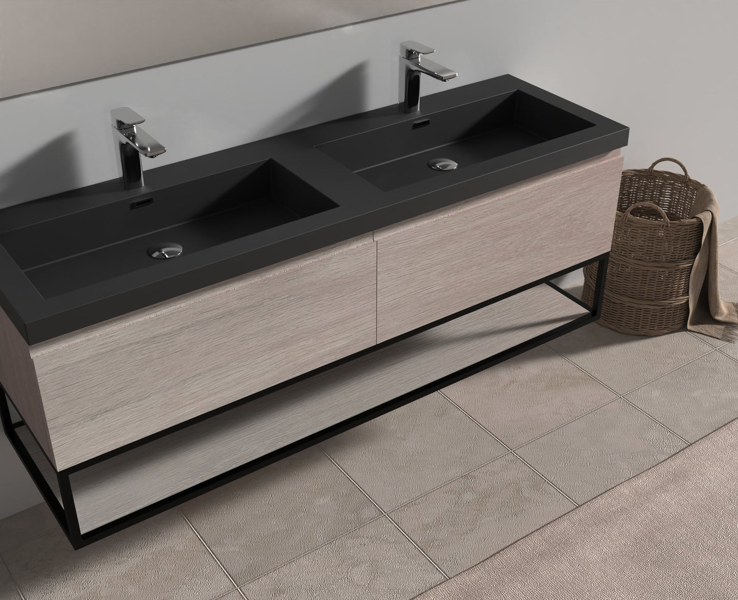 Evos Boutiques 63 in black countertop vanity