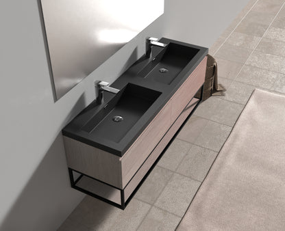 Evos Boutiques 63 in black countertop vanity looking down